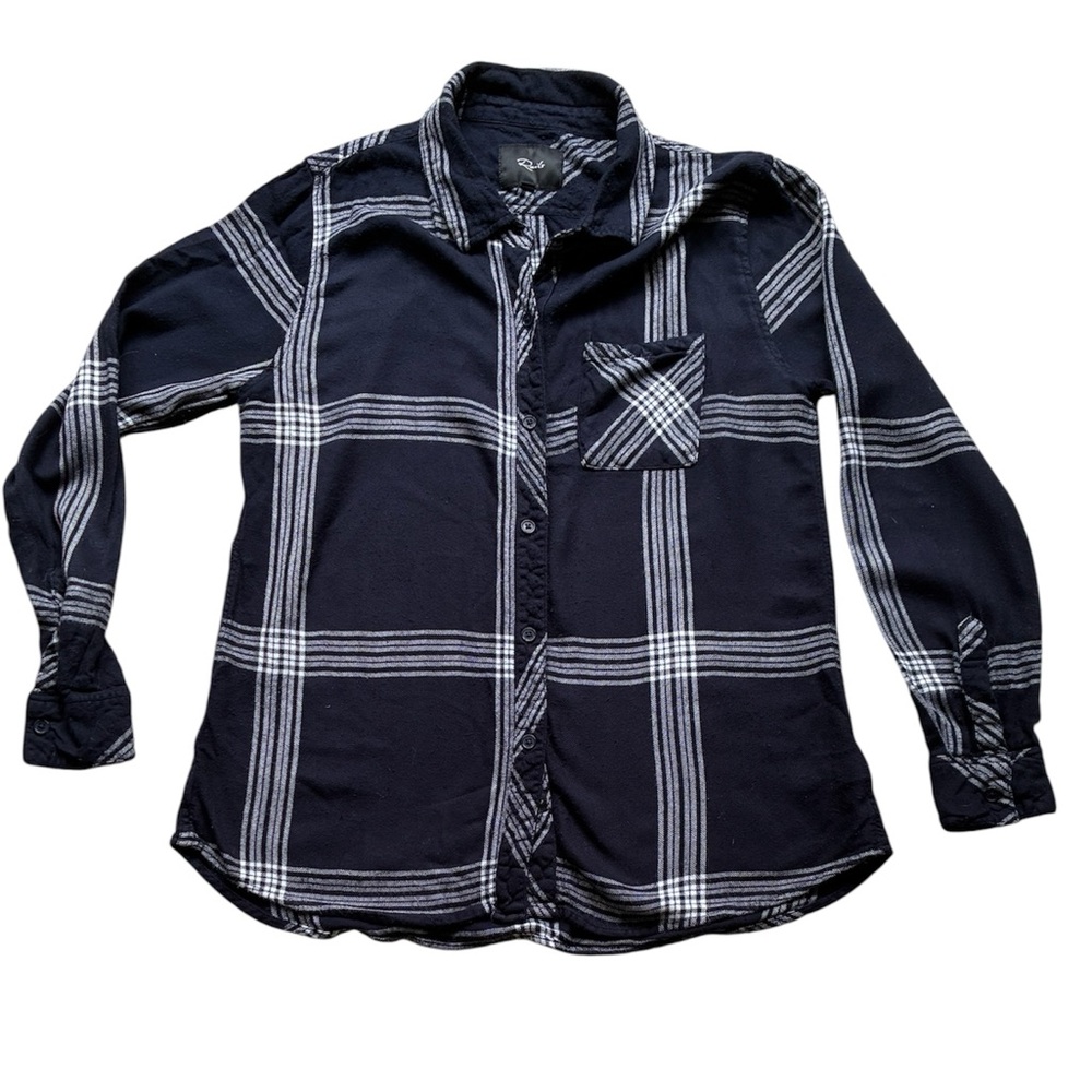 Pre-Loved Rails Women’s Hunter Indigo/Vanilla Button-Down Shirt Size Medium
